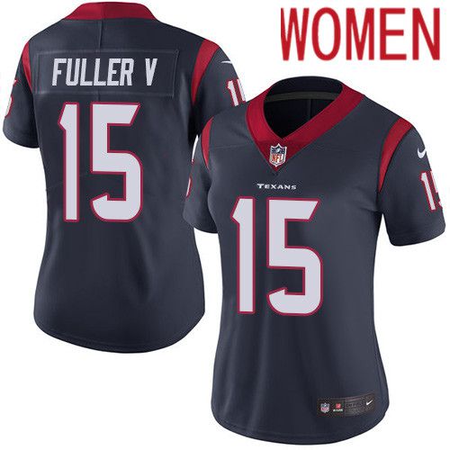 Women Houston Texans 15 Will Fuller V Navy Blue Nike Vapor Limited NFL Jersey